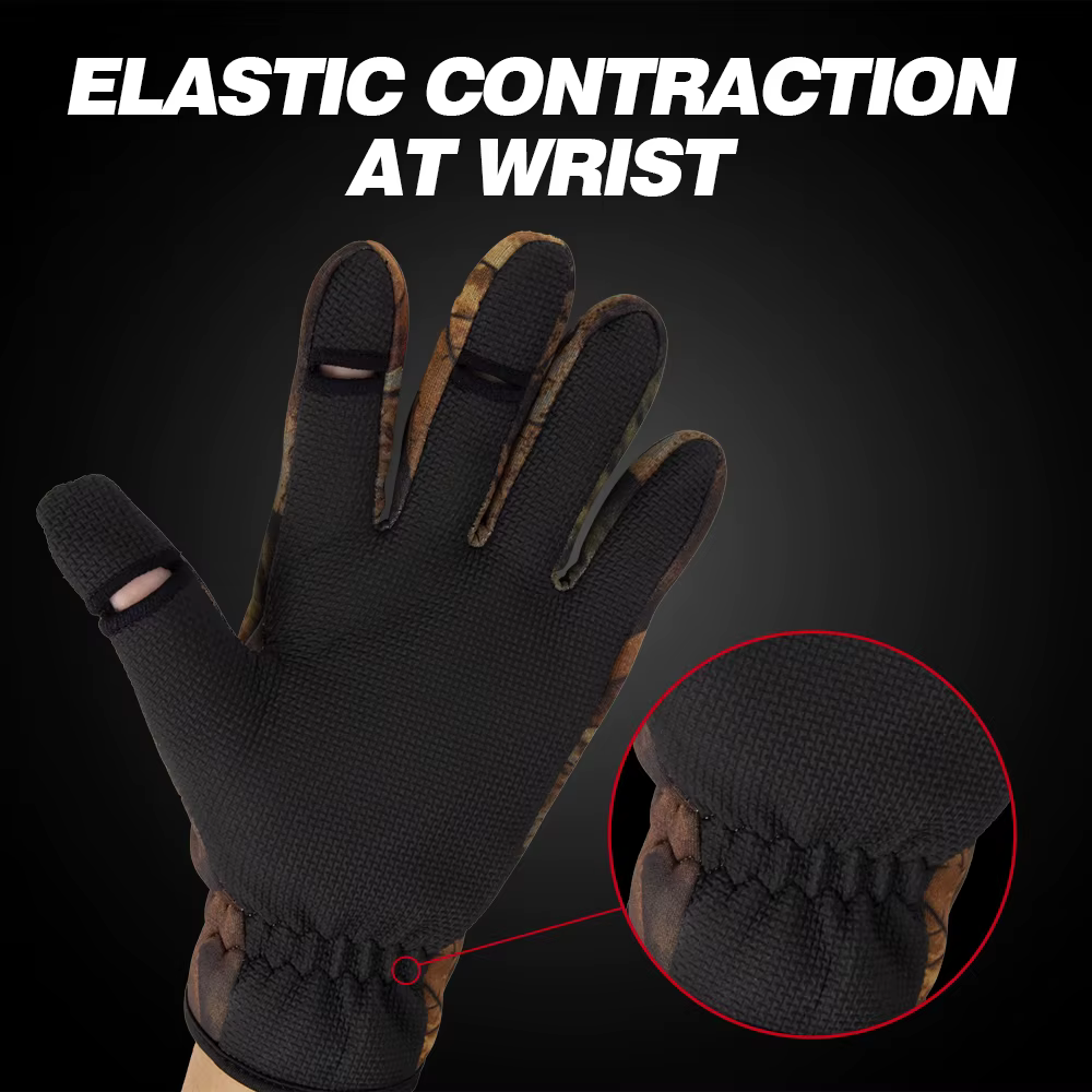 Guantes Hunthouse pesca invierno – Neopreno dos dedos transpirables - imagen 4