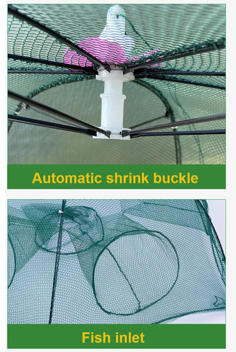 Trampa paraguas automática de nailon para cangrejos y camarones - imagen 4