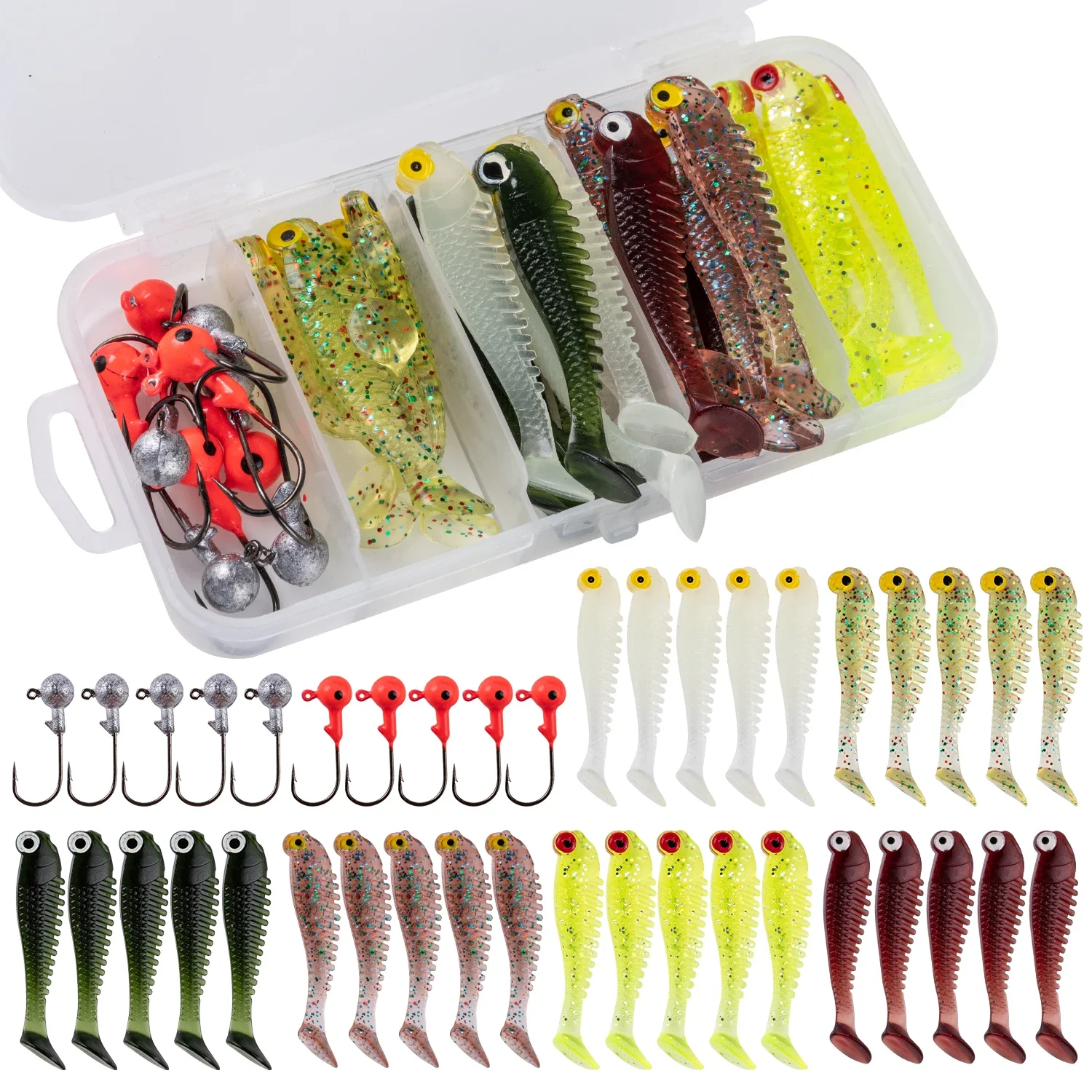 Goture señuelos blandos con jig head y vinilo para pesca
