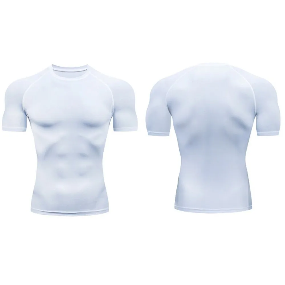 Camiseta de compresión manga corta secado rápido para hombre
