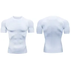 Camiseta de compresión manga corta secado rápido para hombre