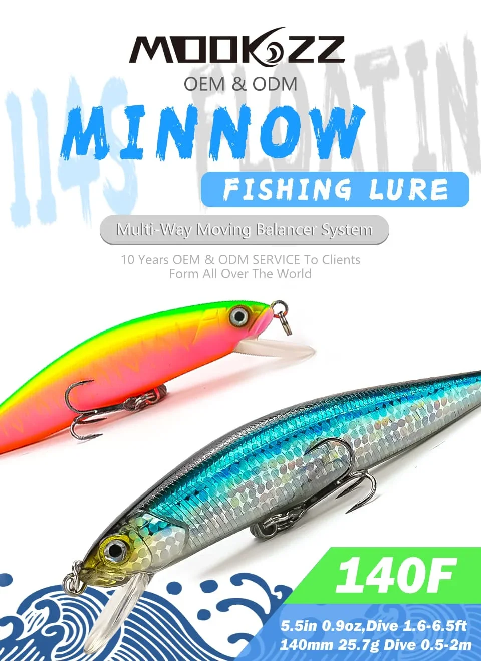 MOOKZZ Señuelo duro Minnow - vista frontal