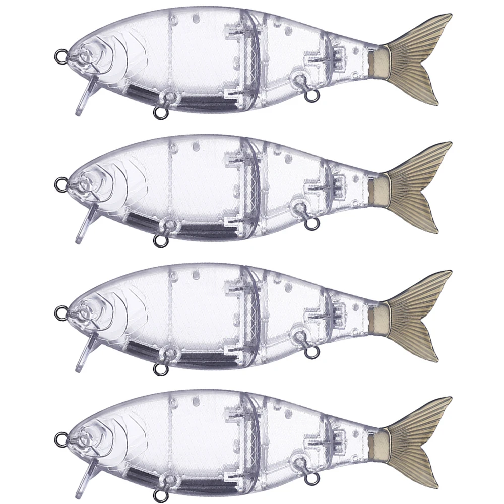 Swimbait articulado sin pintar en blanco