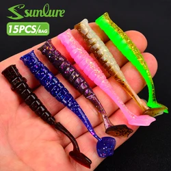 Señuelos de vinilo Sunlure con cola en T realista para agua salada