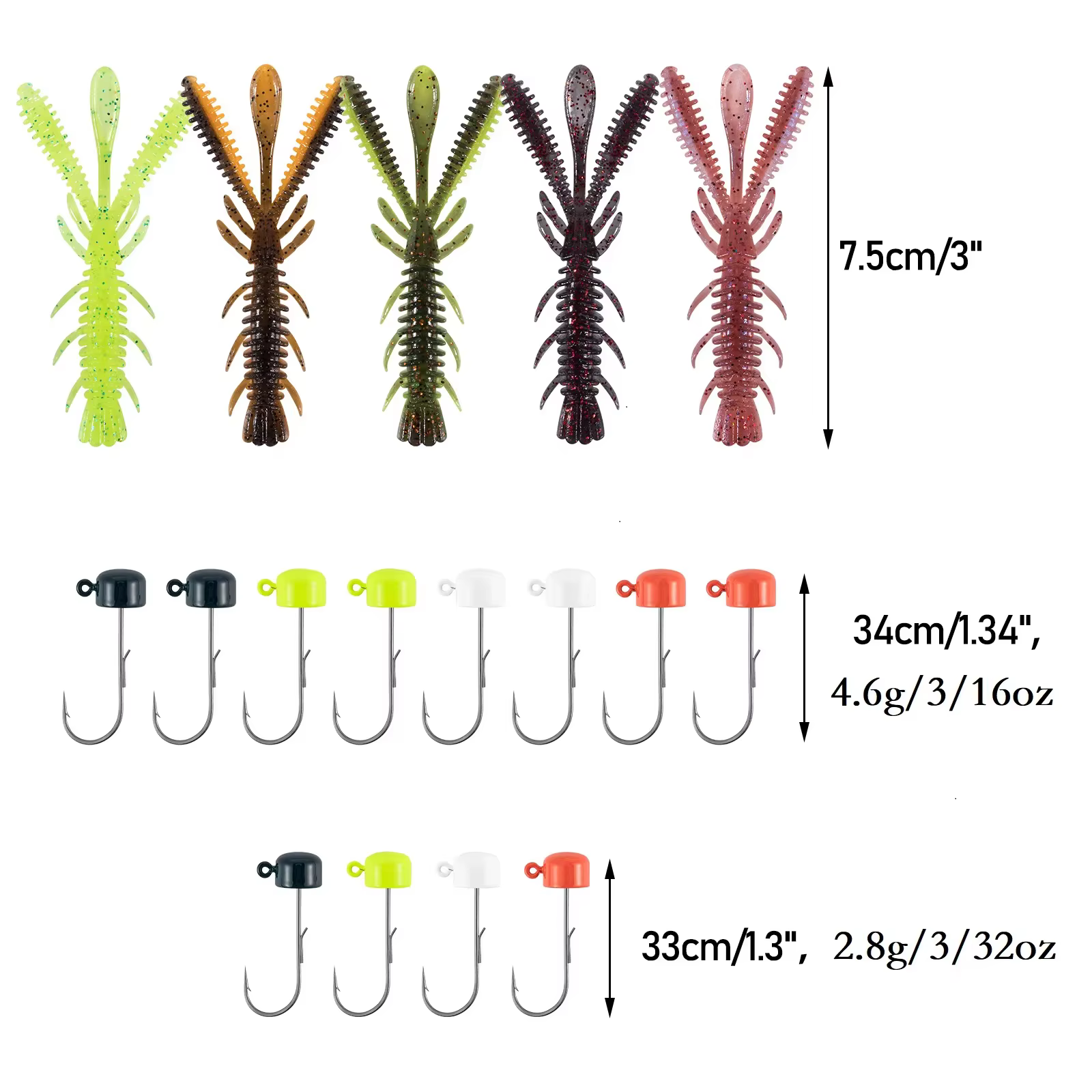 Kit Ned Rig – Anzuelos cabeza seta y vinilos cangrejo - imagen 4