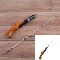 caña de pesca hielo lubina trucha salmón mango madera