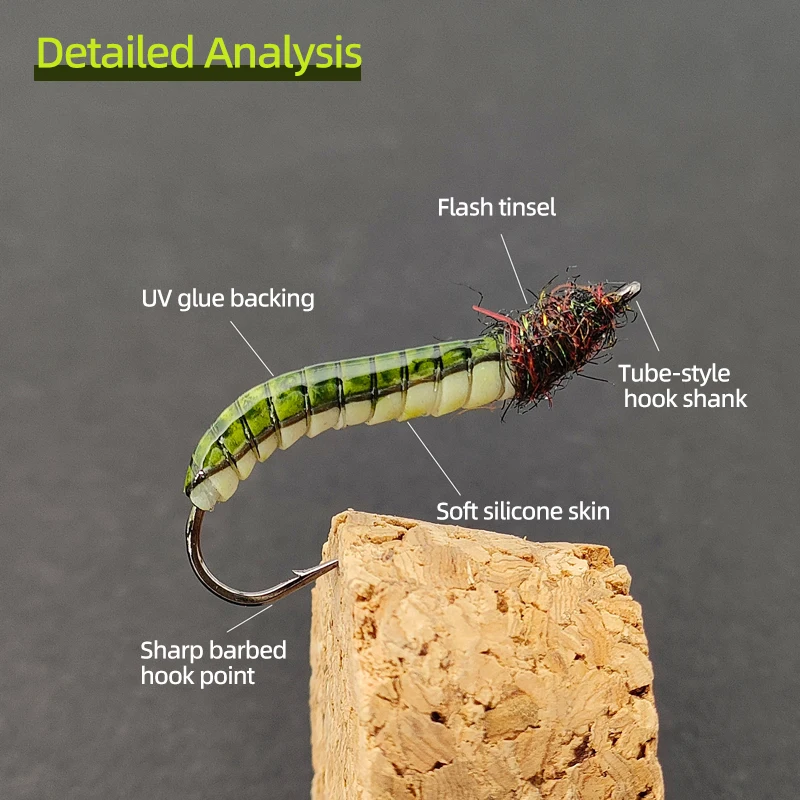 Moscas Stonefly estilo gusano para trucha y salmón en ríos - imagen 4