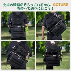 Mochila Goture de pesca impermeable – Soporte cañas y multibolsillos