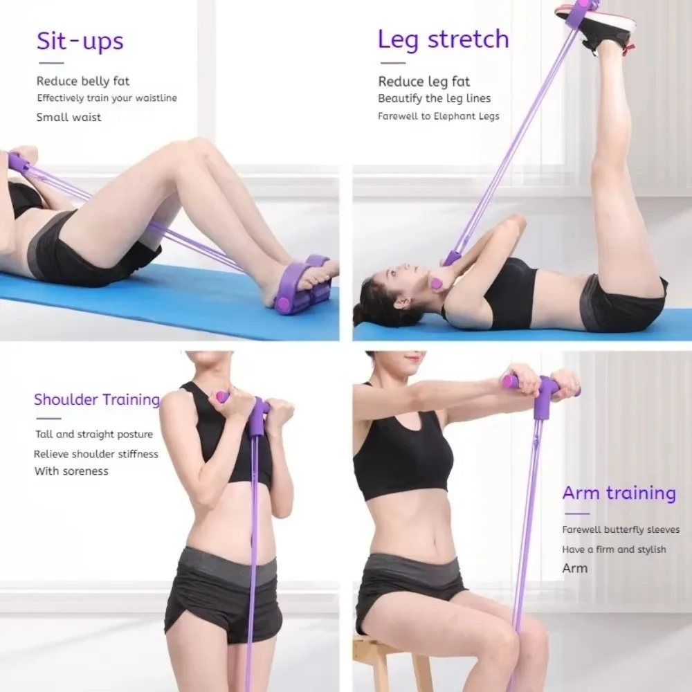 Pedales de yoga multifunción con cuerda de tensión y bandas de látex - imagen 2