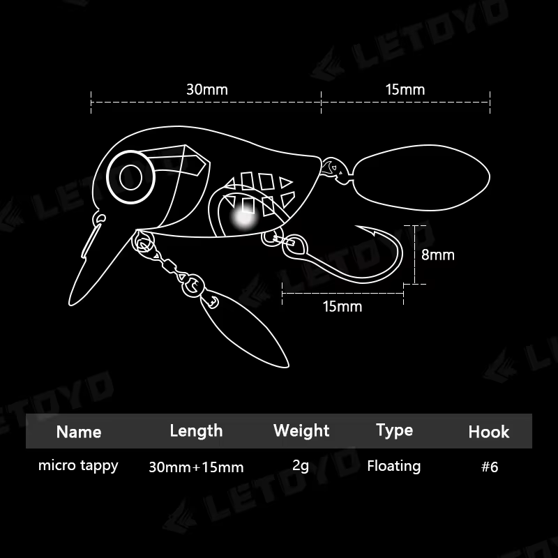 LETOYO Micro Crankbait - Señuelo Wobbler para Trucha y Lubina - imagen 3