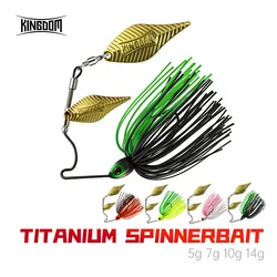 Kingdom Spinnerbait Jig de aluminio con doble hoja y anzuelo JIG