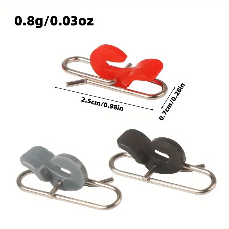 Conector metálico tipo clip para montaje rápido del señuelo