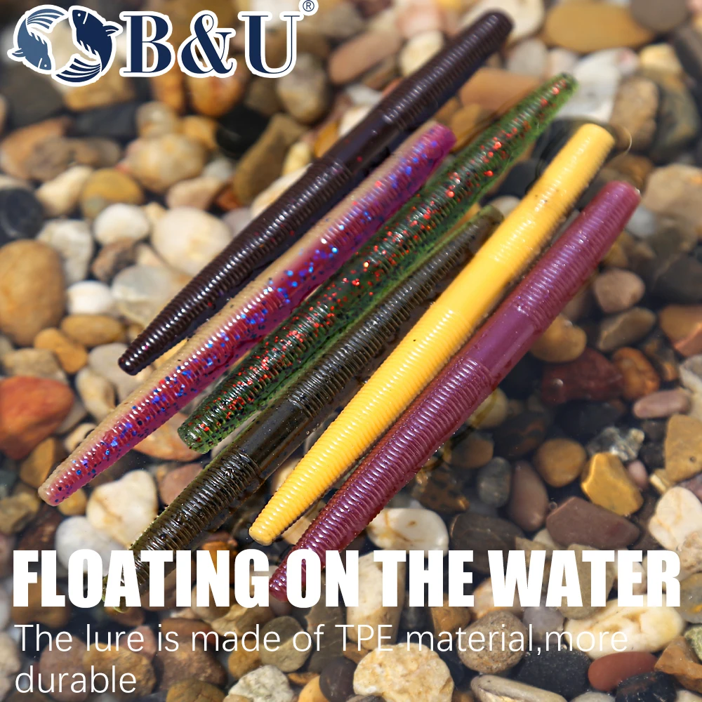 B&U 100mm Senko Flotante – Vinilo Weightless para Lubina Ned Rig - imagen 4