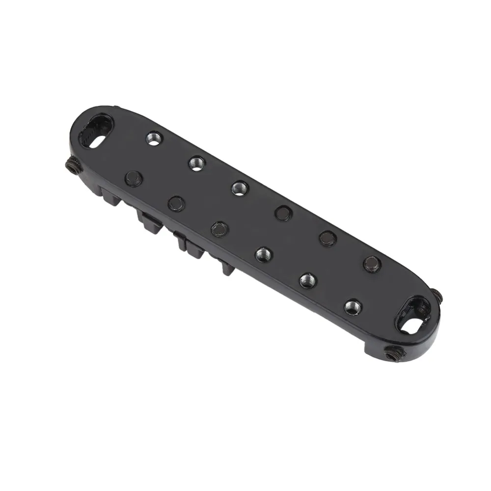 Puente de Guitarra 6 Cuerdas Metal Selletas Rodillo Negro - imagen 5