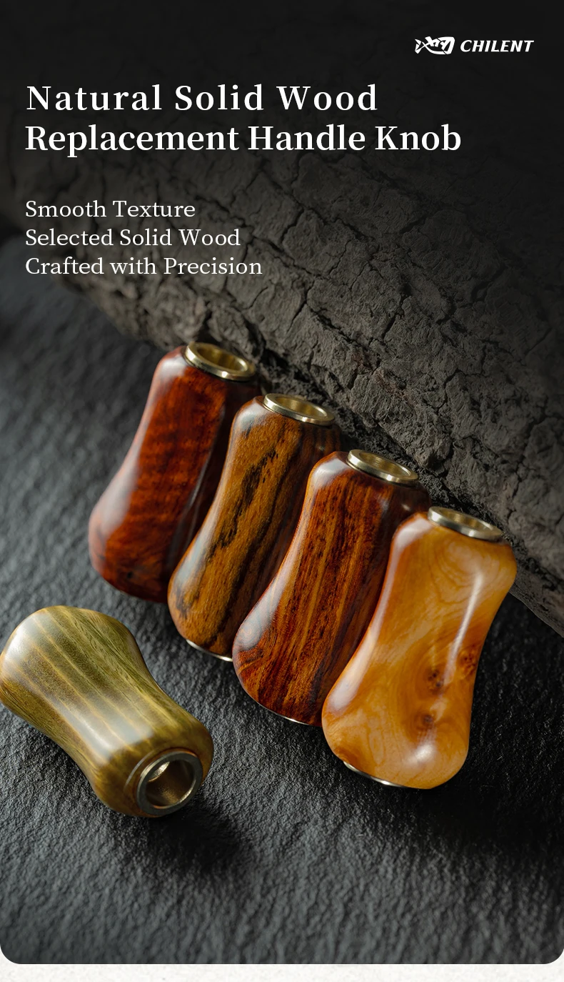 Pomo de madera CHILENT para carrete de pesca