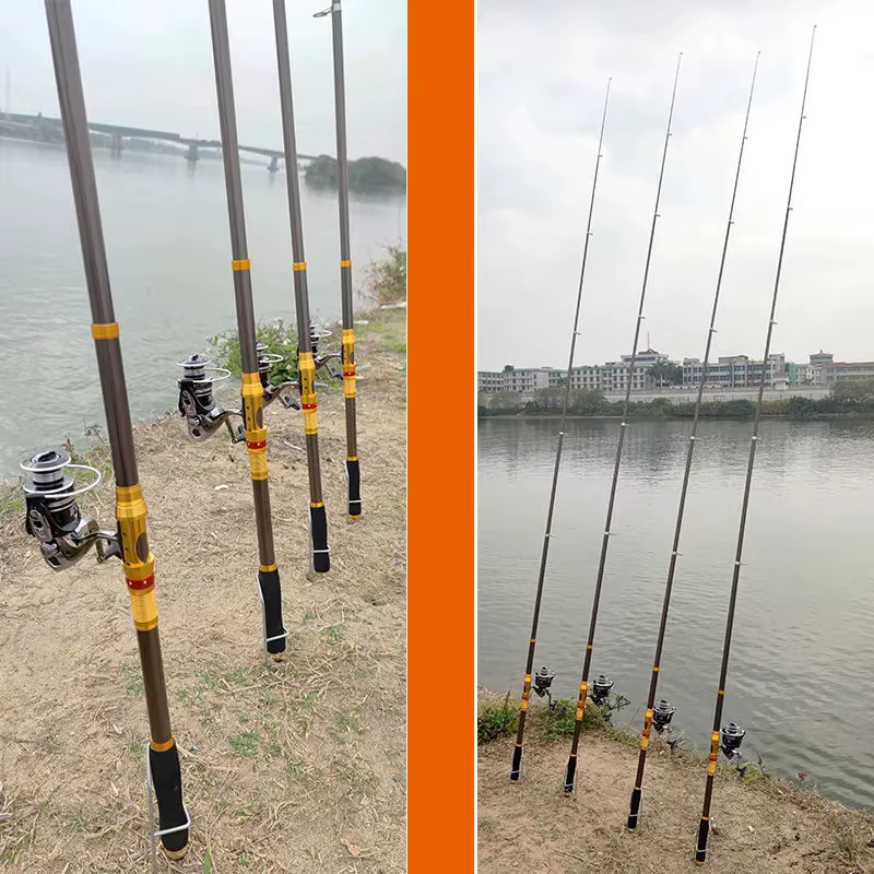Caña telescópica carbono 2,1-3,6m – Tiro lejano para peces grandes - imagen 5