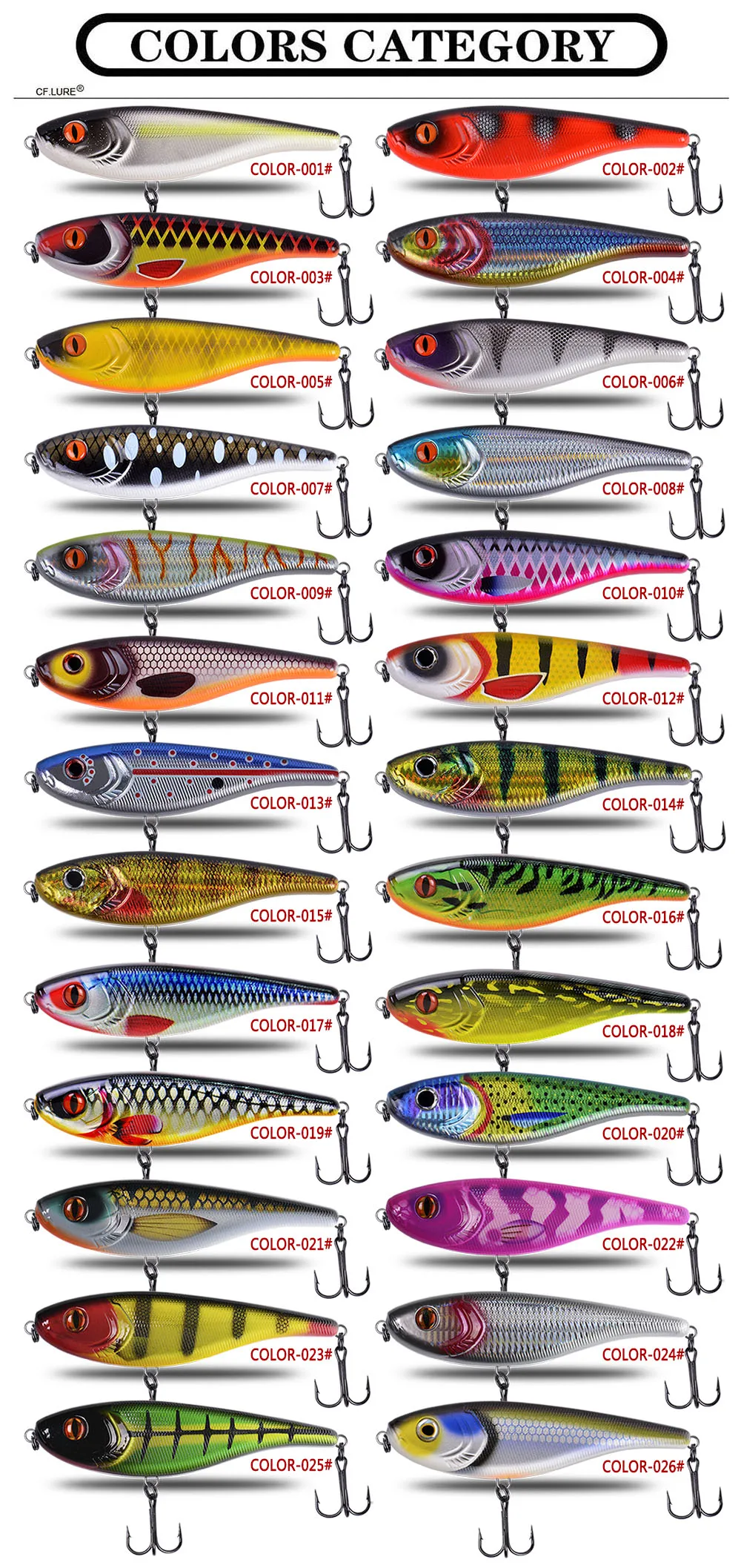 Señuelo de pesca tipo jerk CFLURE de 155 mm y 75 g