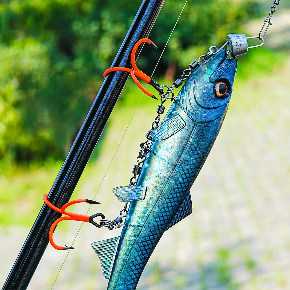 Anzuelo triple Flame Stinger para vinilo Curltail Shad - imagen 3