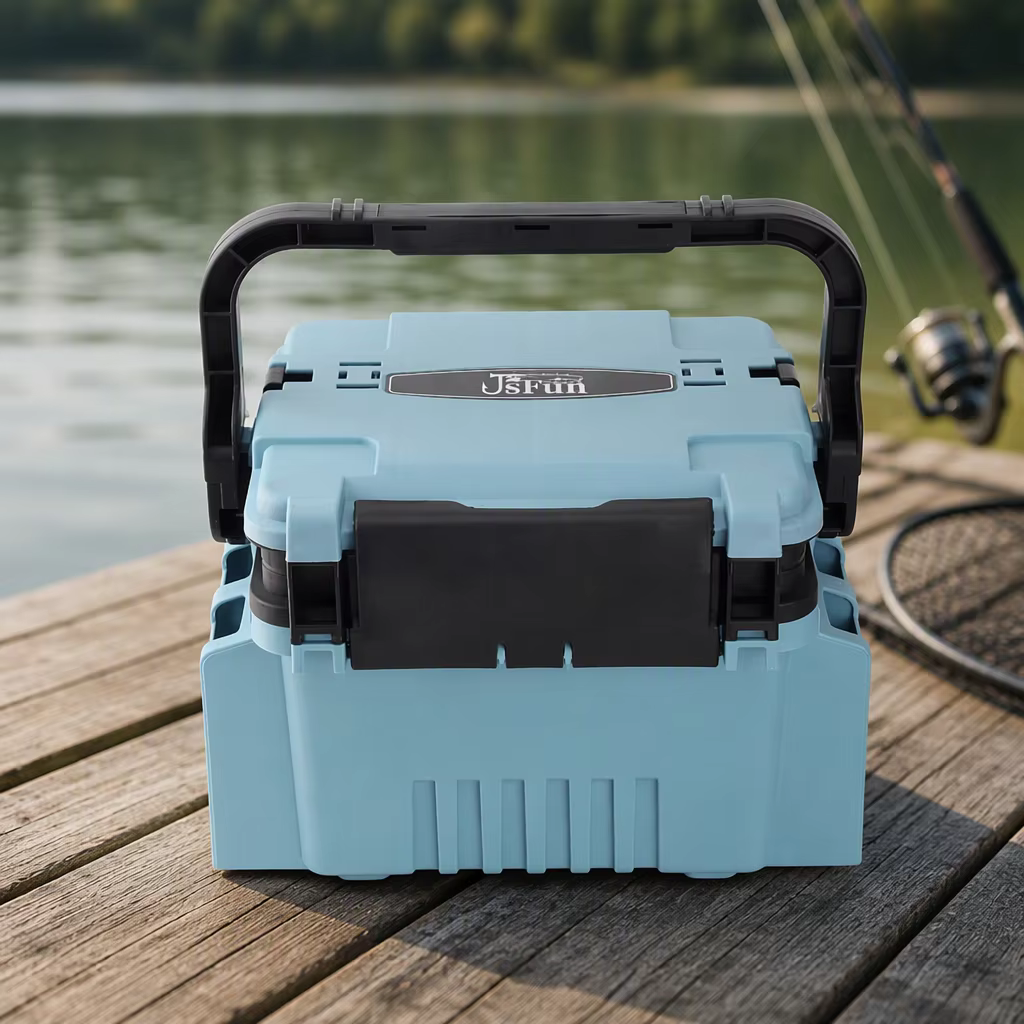 Caja de Aparejos de Pesca Impermeable con Asa – 2 Compartimentos para Señuelos y Anzuelos - imagen 5