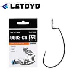Anzuelos Jig Head LETOYO offset alto carbono – Acero níquel negro para vinilo
