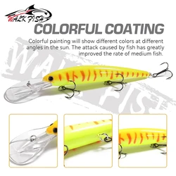 WALK FISH Señuelo arrastre Crankbait Flotante para Lubina y Lucio 0-6m