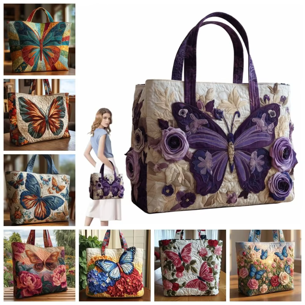 Bolso de viaje ligero vintage con patrones 3D mariposas - imagen 5