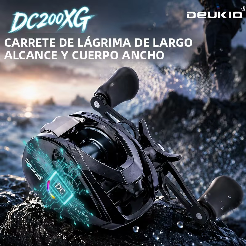 Carrete Baitcasting DEUKIO DC – 7.0:1, 8kg arrastre, latón - imagen 2