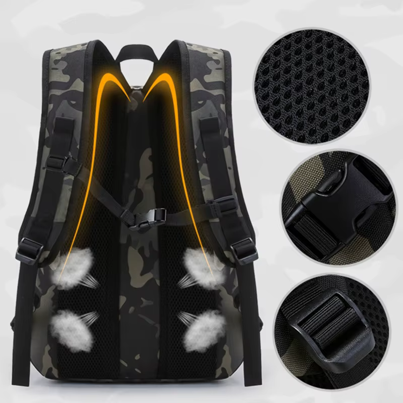 Mochila táctica impermeable para pesca – Sistema Molle y porta-cañas - imagen 4
