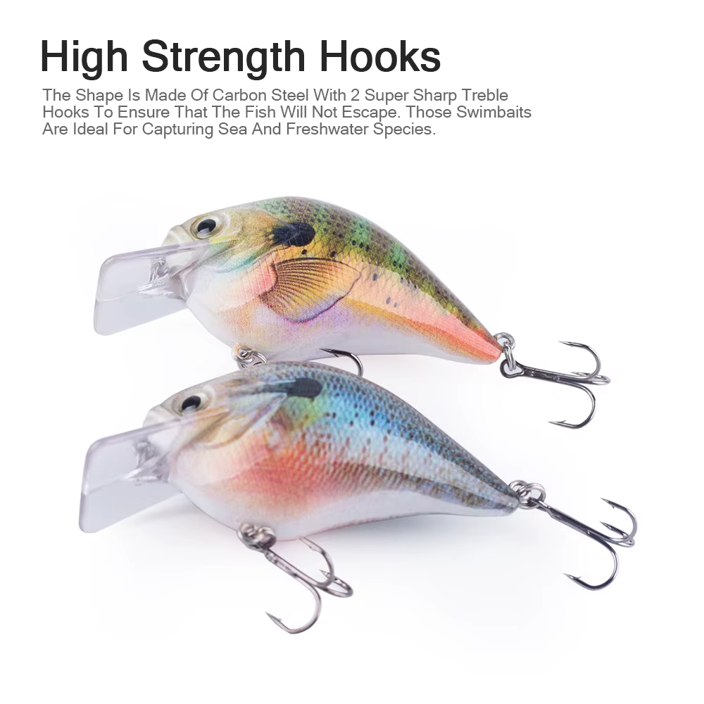Hanlin Crankbait Squarebill – Señuelo flotante para lucio - imagen 5