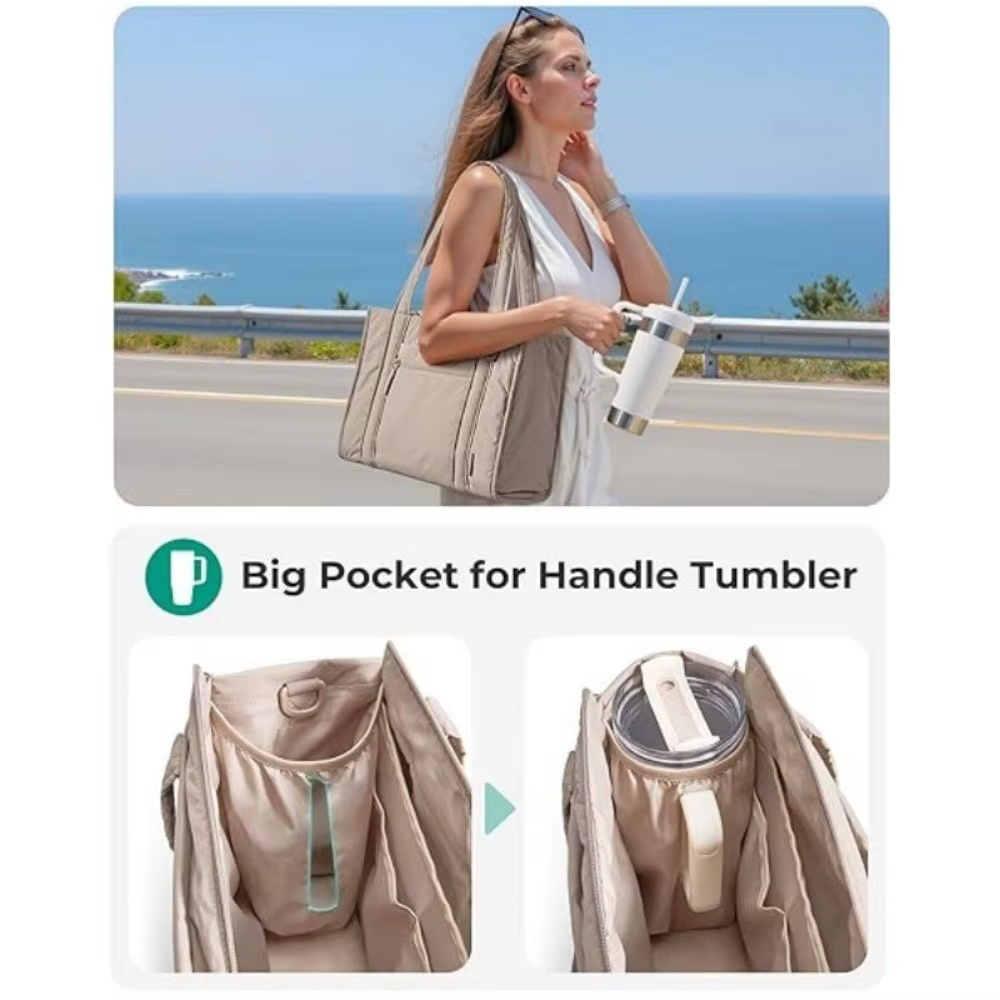 Bolso tote de nailon acolchado para mujer – Resistente al agua - imagen 3