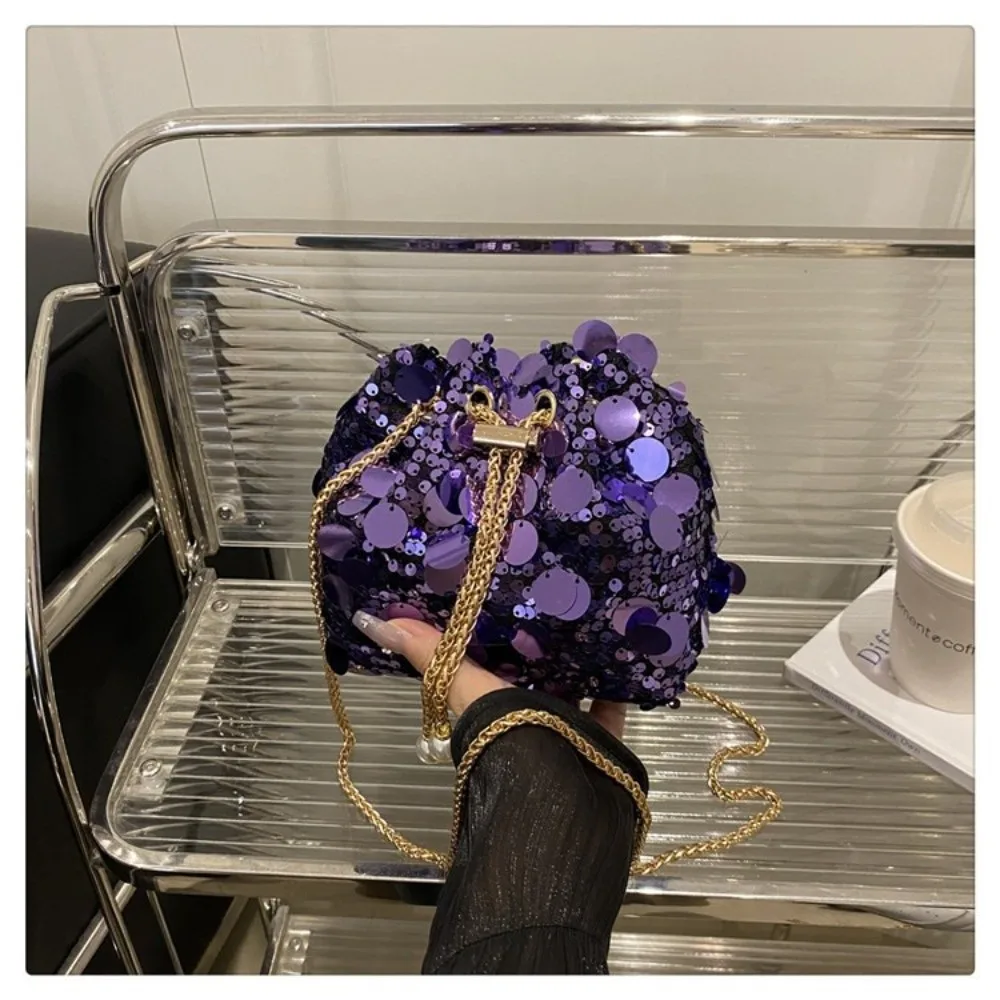 Bolso bandolera brillante con lentejuelas y borlas de gran capacidad - imagen 3