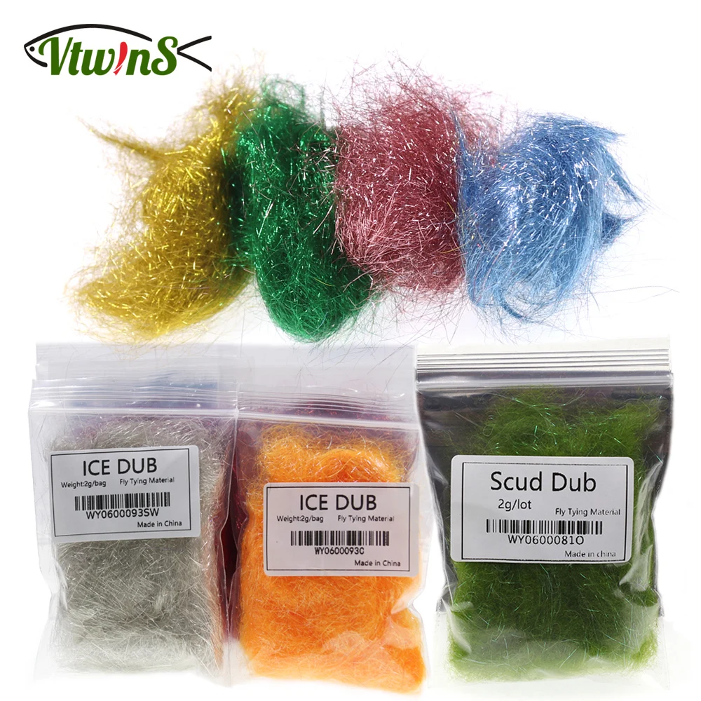 Vtwins Hareline Ice Dub Scud holográfico para atado de ninfas Minnow - imagen 4