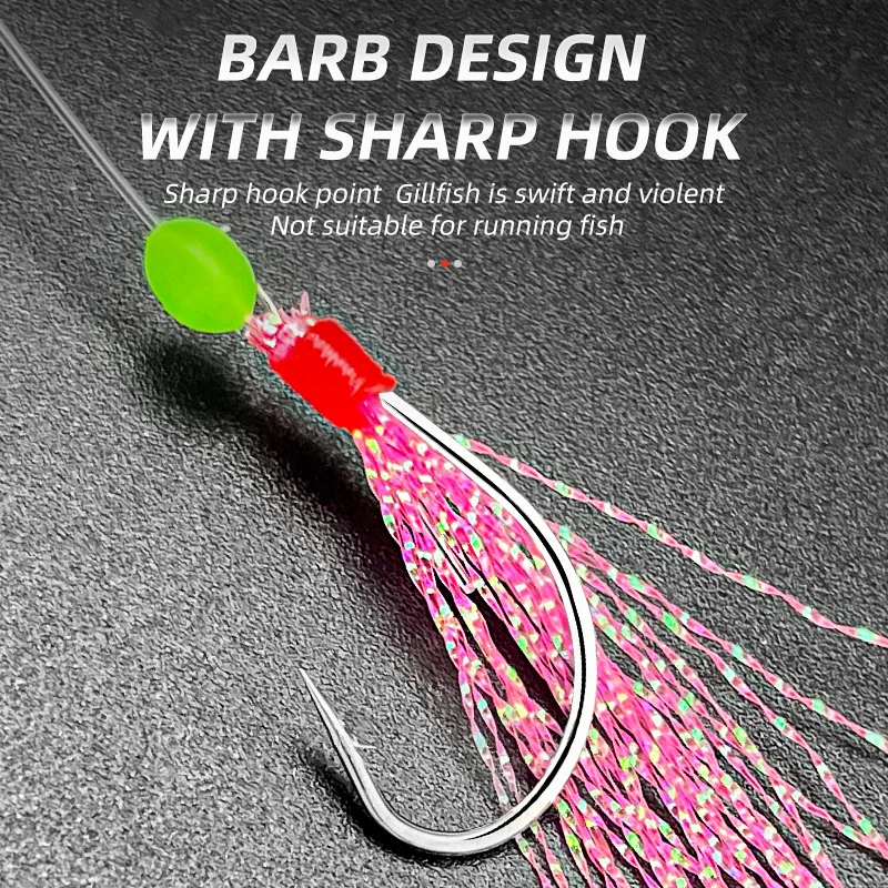 ShareShark Aparejo de pesca con anzuelos y cuentas luminosas - imagen 2