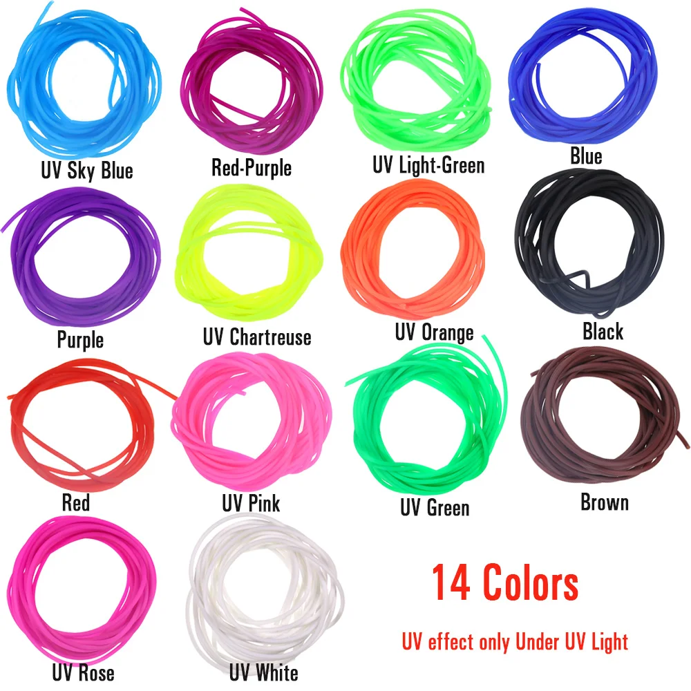 Tubo de silicona UV flexible Vitwins para moscas y sabiki