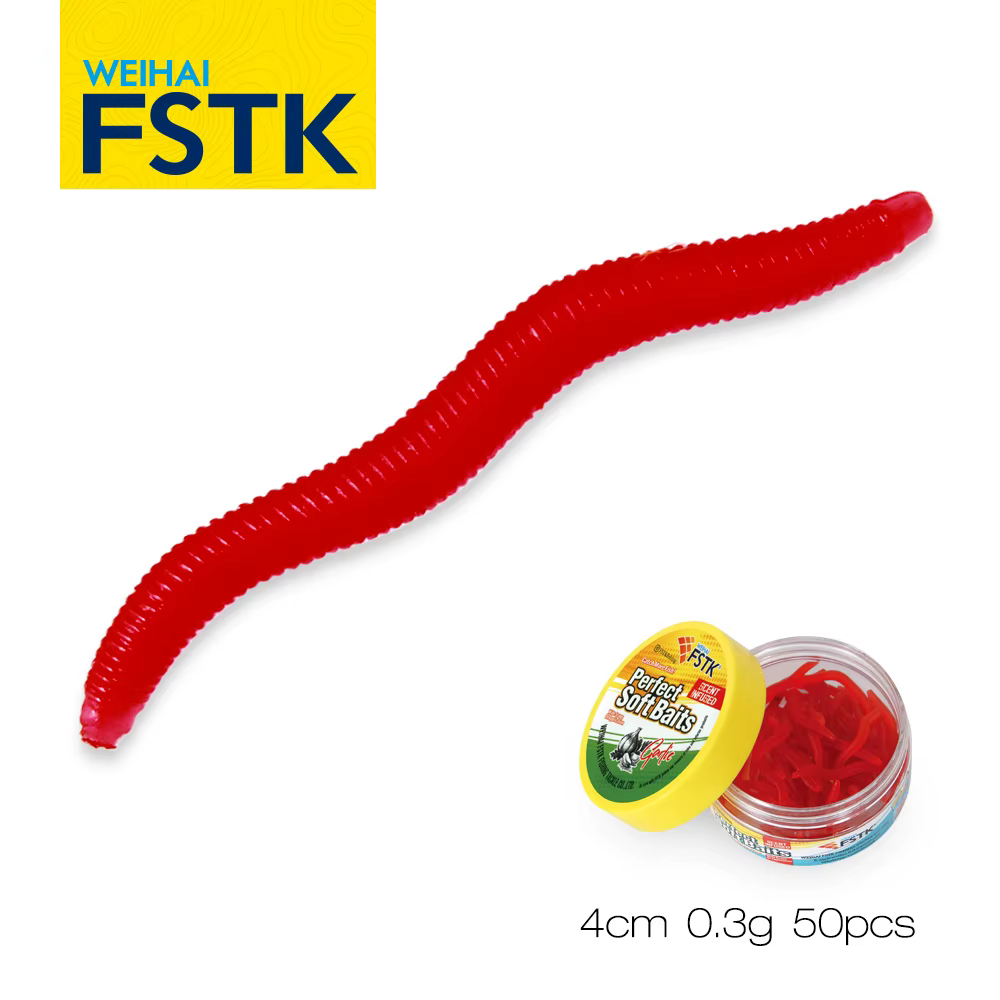 FSTK Señuelo blando lombriz roja realista para pesca - imagen 3