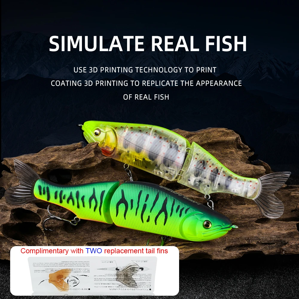 BEARKING Minnow articulado – Señuelo ABS para lucio y lubina - imagen 3