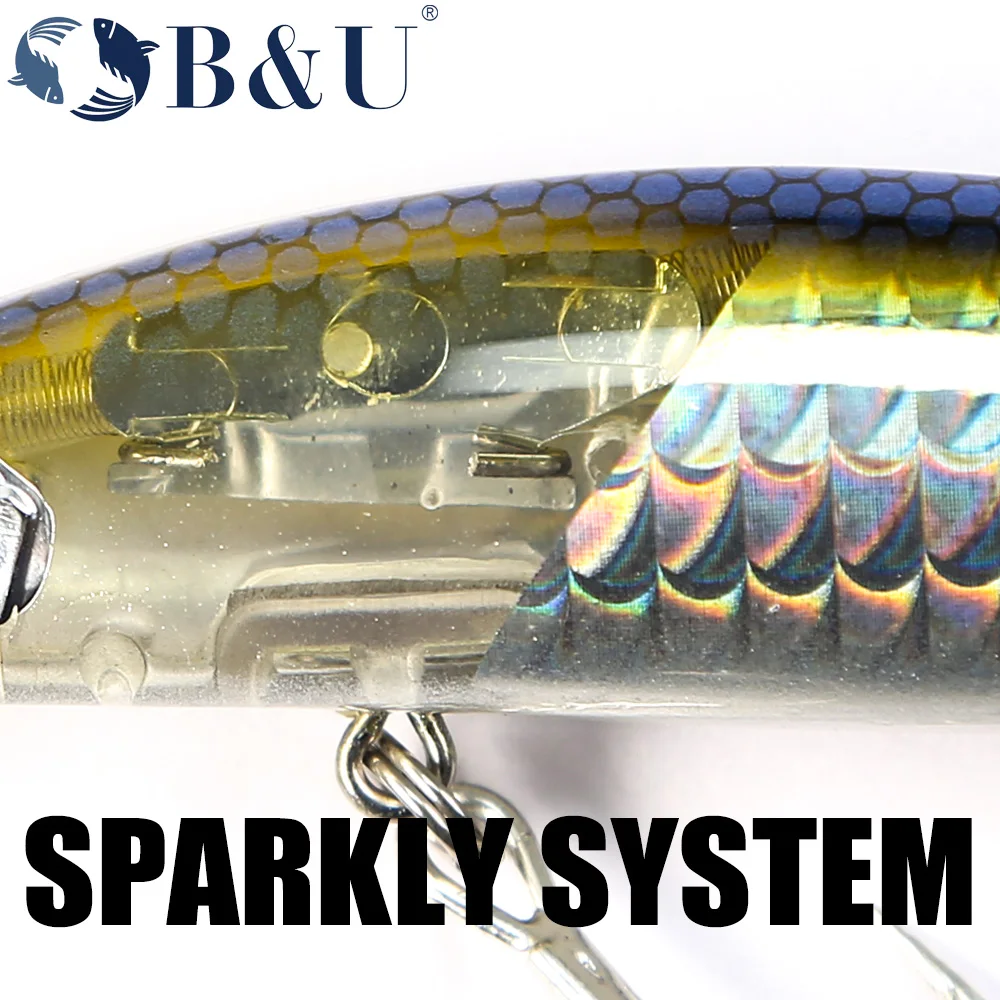 B & U JERK MINNOW Flotante - Señuelo para agua salada profesional - imagen 5