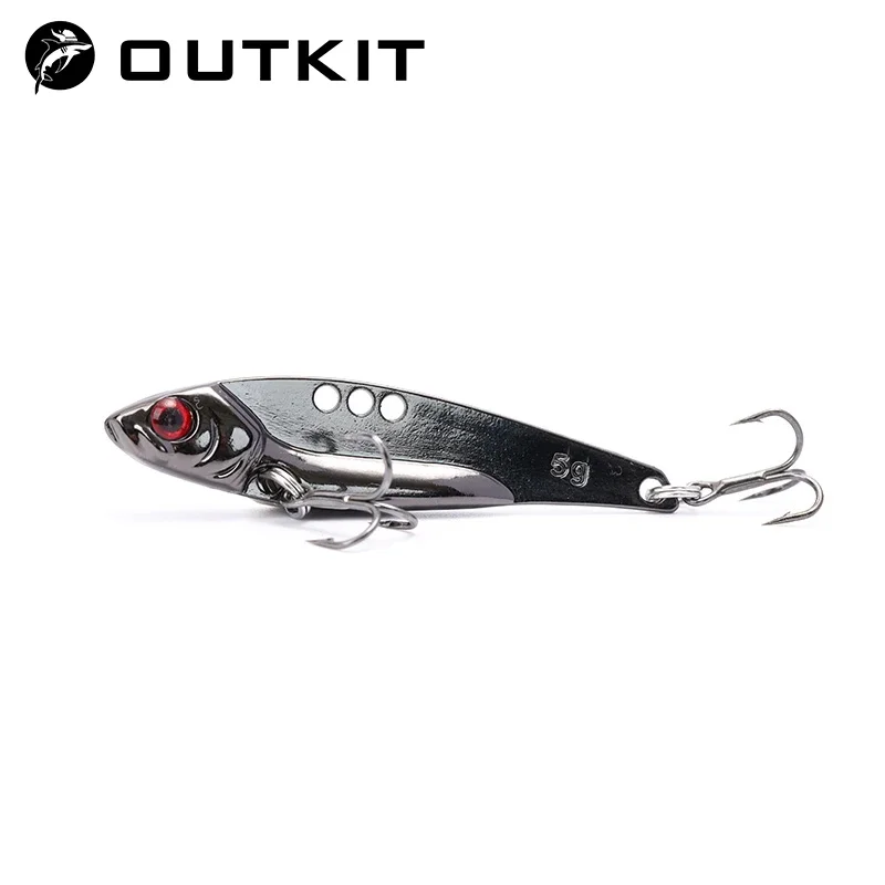 OUTKIT Señuelo VIB cuchara metal giratorio duro para lubinas - imagen 2
