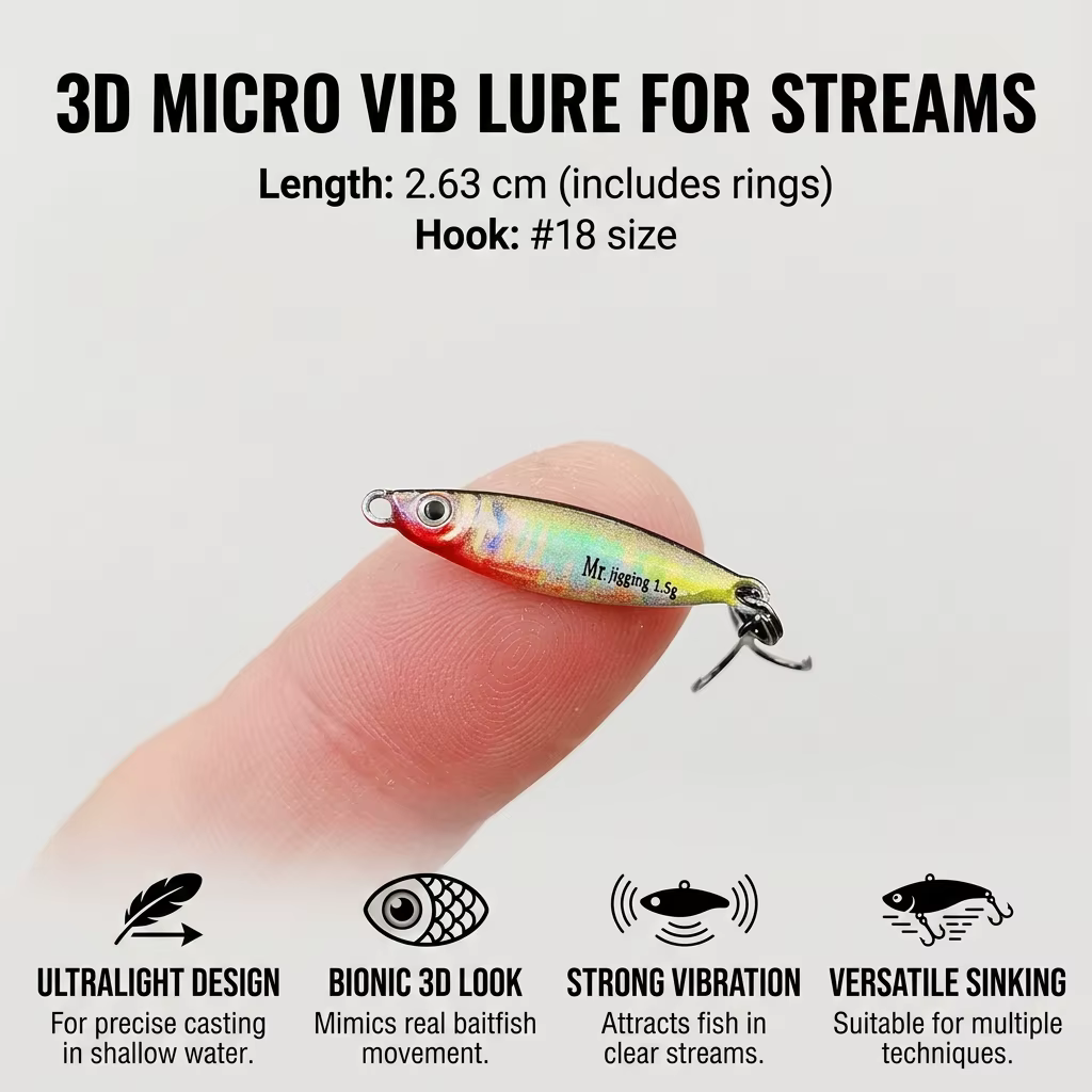 Señuelo 3D VIB Metal Jig para Bass y Minnow en Arroyos - imagen 4