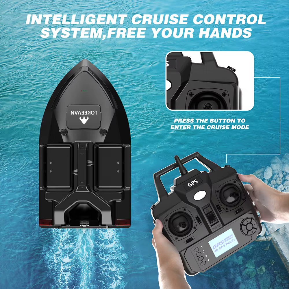 LOKEEVAN V020 Barco cebador con GPS para carpas – Control y retorno - imagen 5