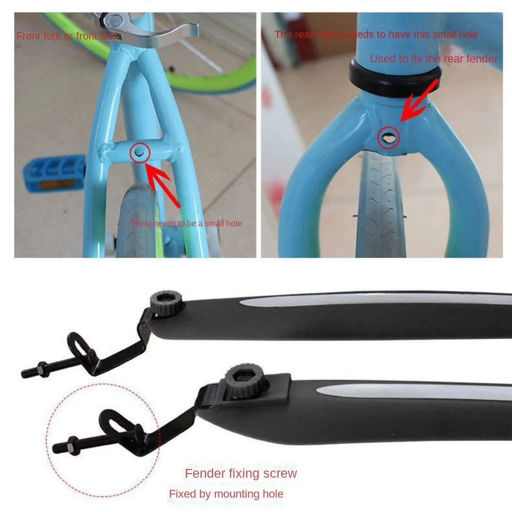 Guardabarros bicicleta multicolor delantero trasero plástico universal - imagen 2