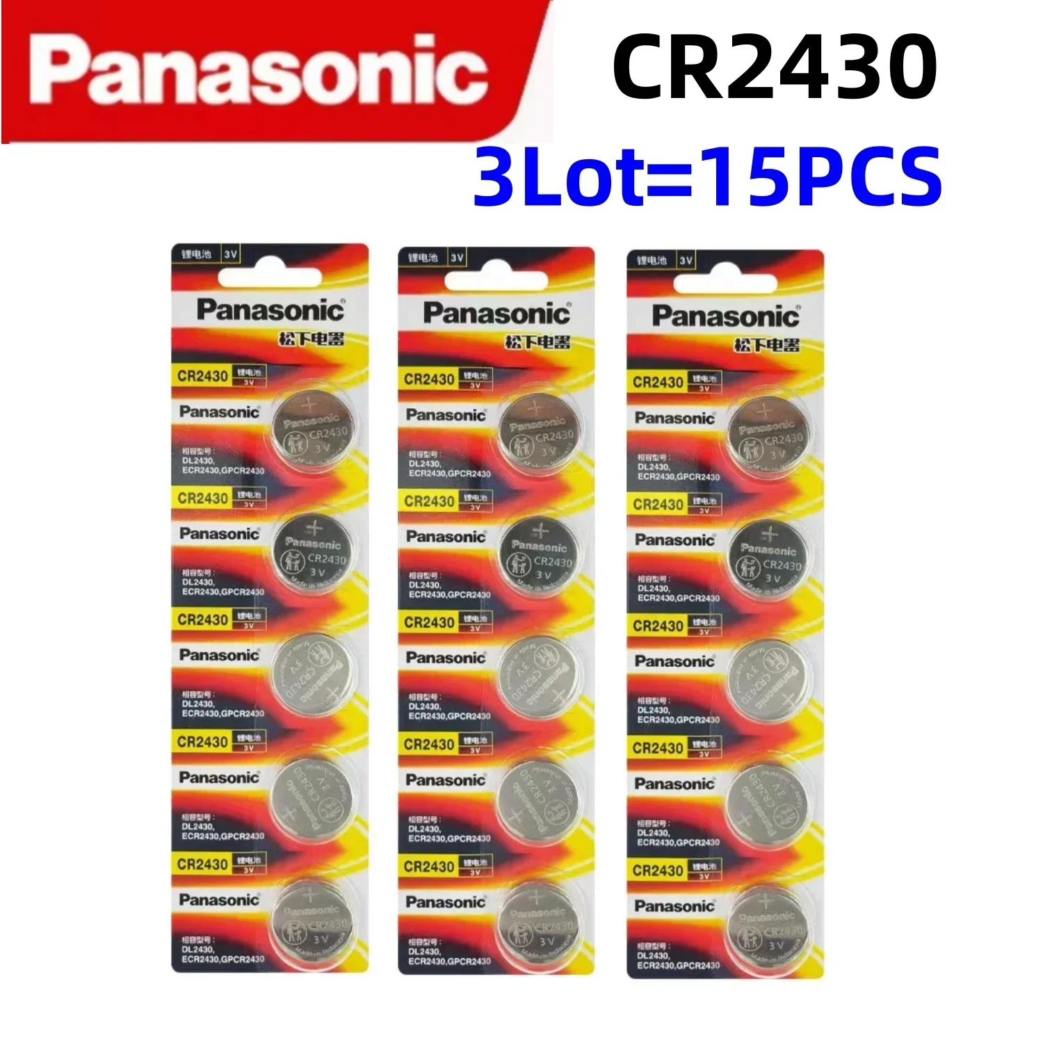 Pila Panasonic CR2430 instalada en un reloj de pulsera