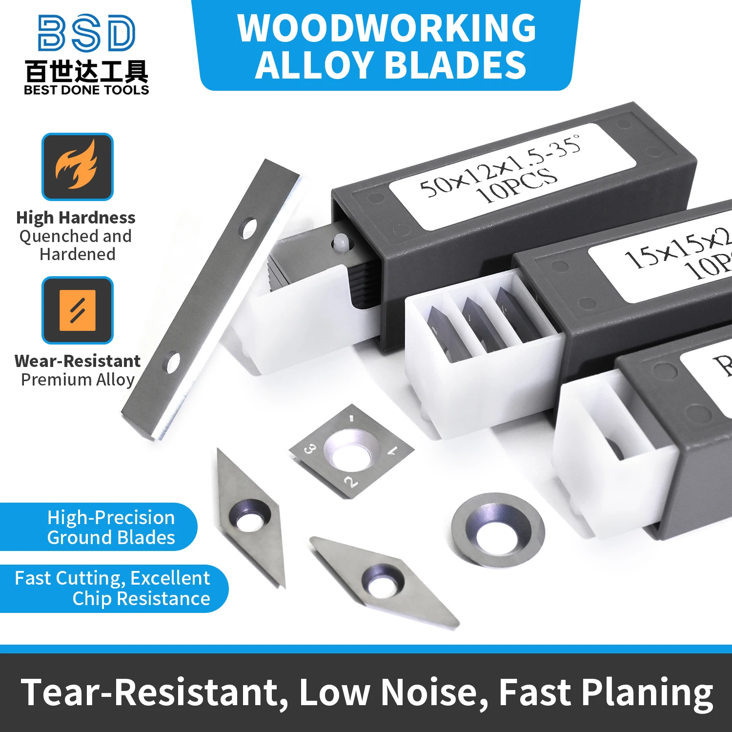 Insertos reversibles de carburo para madera – 30° y 35° con tornillos