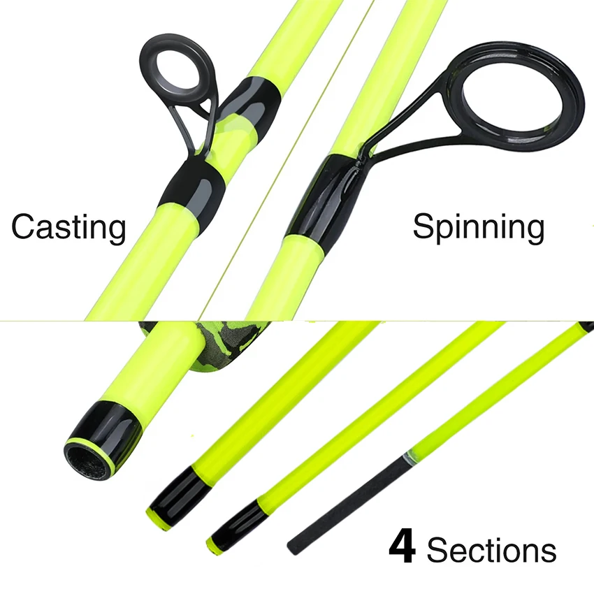 Caña spinning ultraligera portátil para señuelos, mango EVA - imagen 2