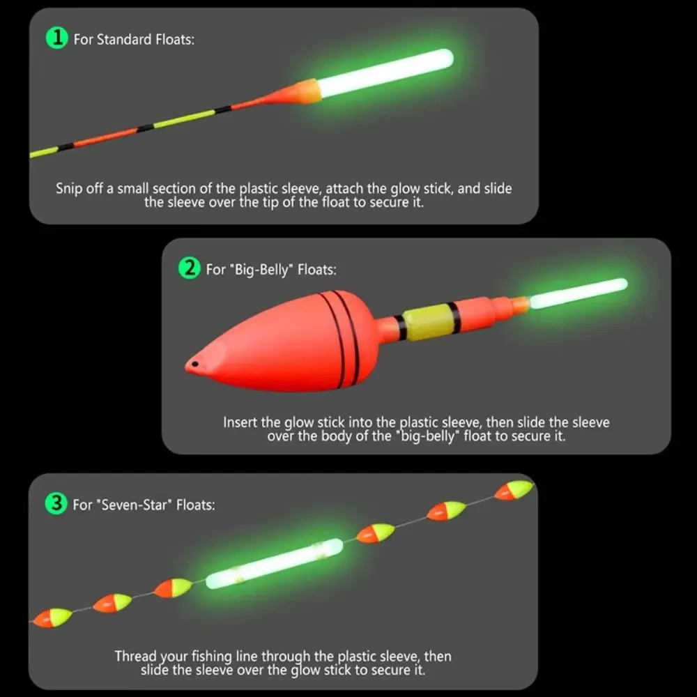 Varillas luminosas tipo luciérnaga para pesca, brilla en oscuridad - imagen 5
