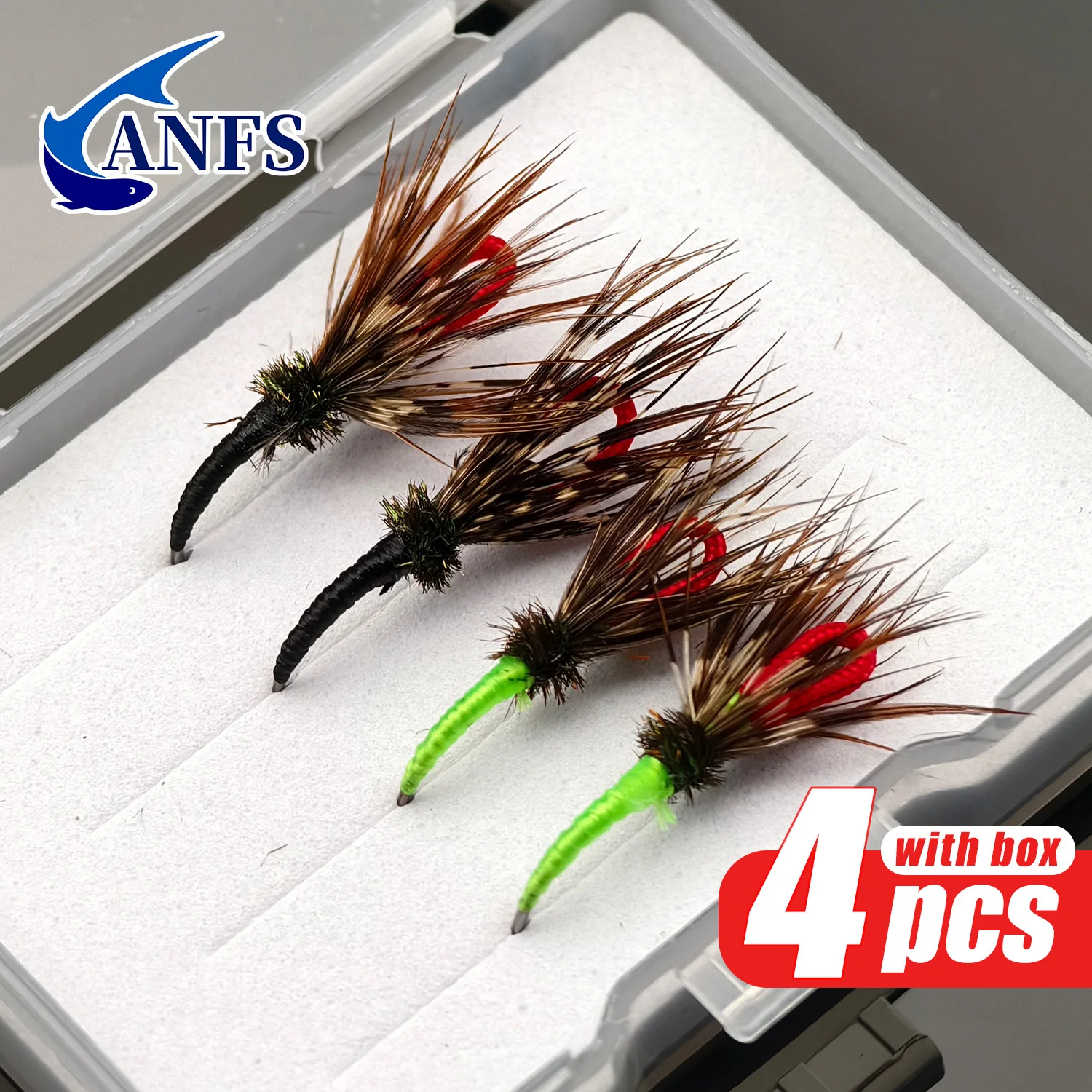 ANFS moscas Tenkara Fly Kebari para trucha y lubina – con anzuelos