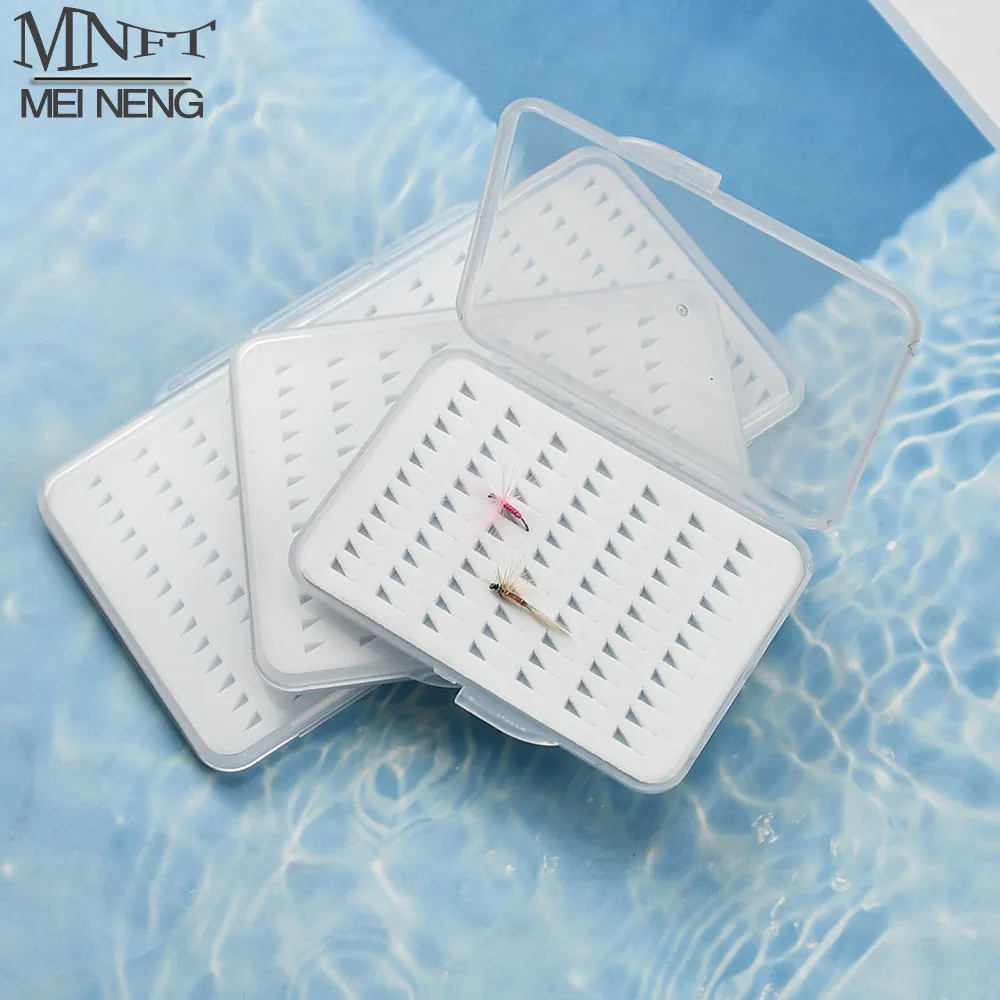 Caja de pesca con mosca transparente: inserto de espuma ranurado