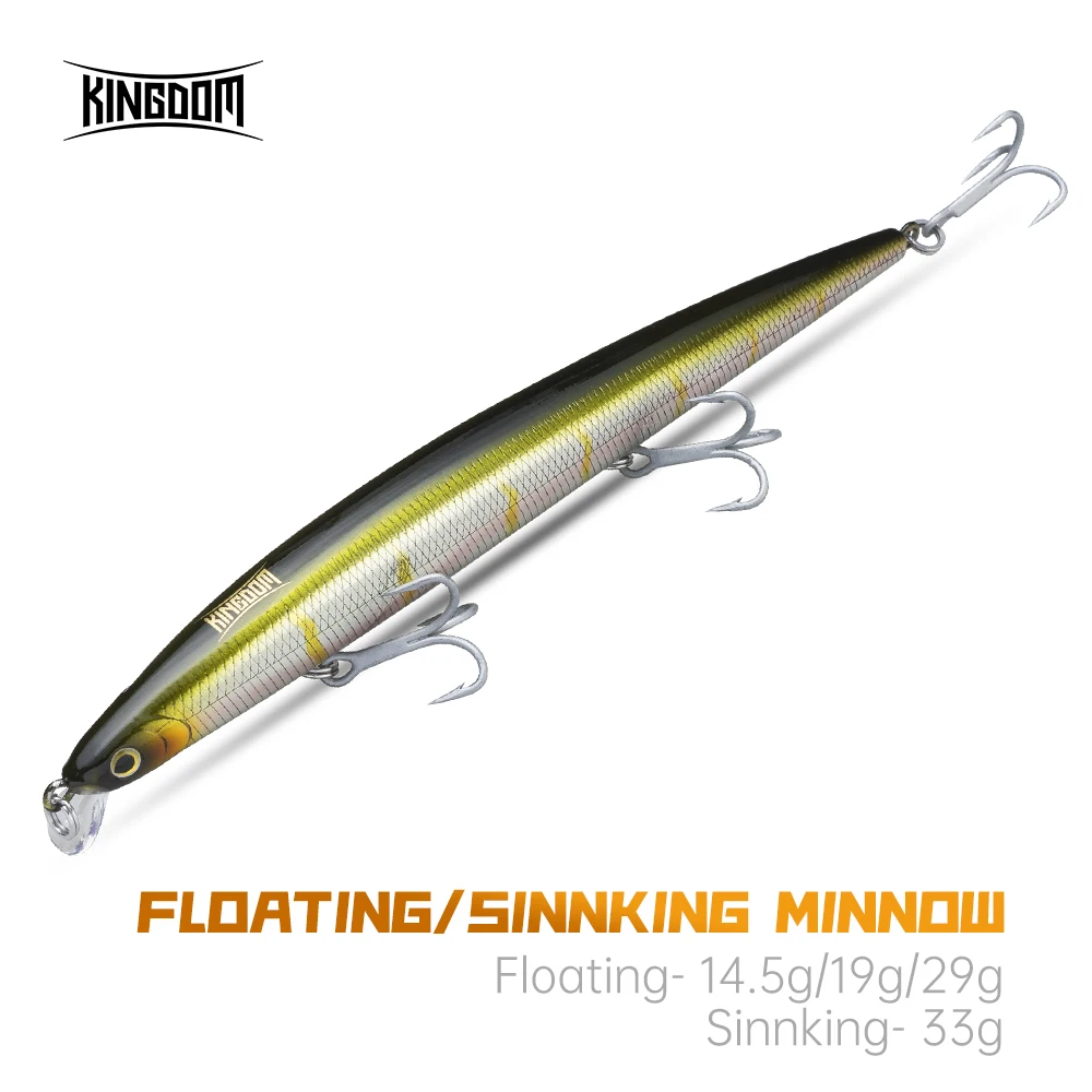 Kingdom Señuelo de Pesca Flotante Duro Minnow para Carpa