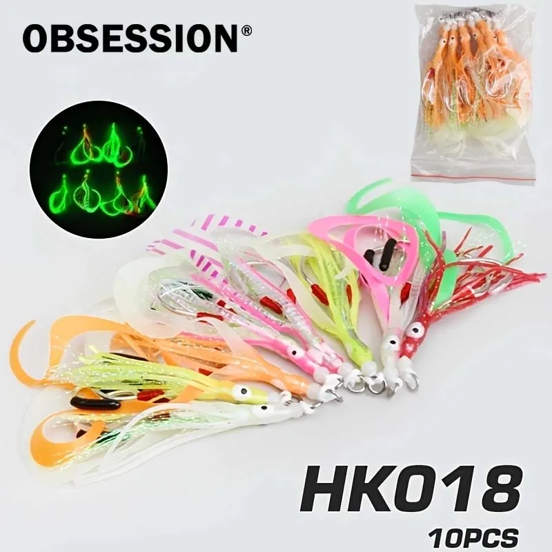 Anzuelos Jigging lento Obsession HK018 agua salada falda calamar UV - imagen 5