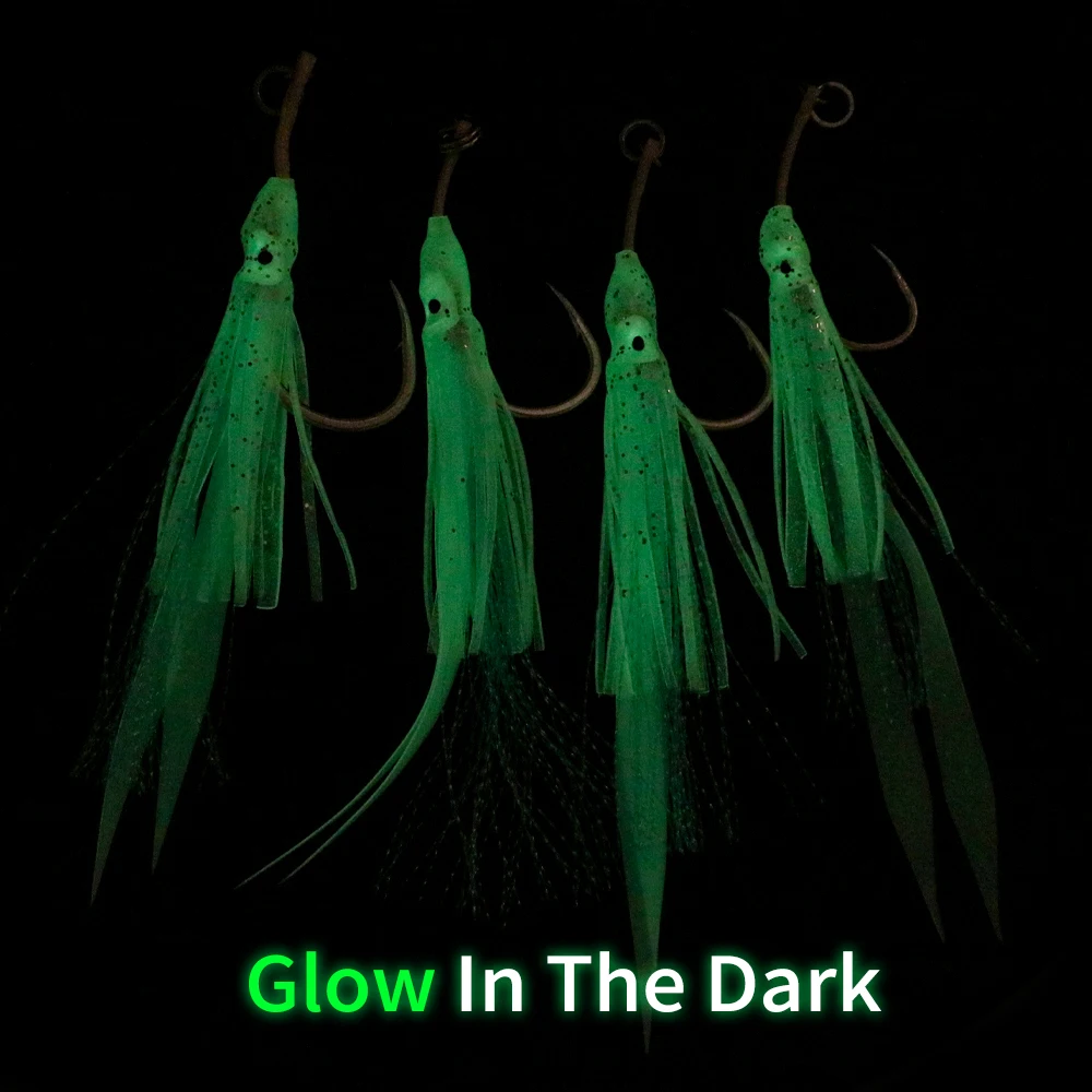 Anzuelo calamar luminoso ELLLV con falda y cordón Kevlar – Jigging lento - imagen 5